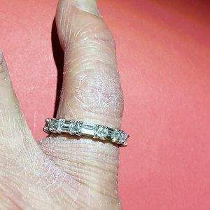 Princess CZ Baguette Eternity Diamond Ring